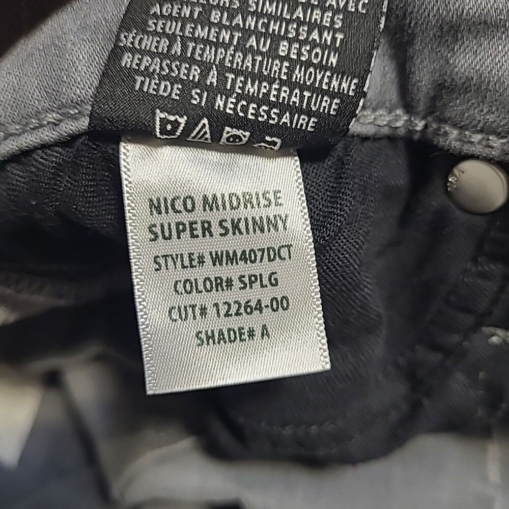 Hudson Women's Nico Mid Rise Super Skinny - Trooper Grey Size 27 - Picture 12 of 15